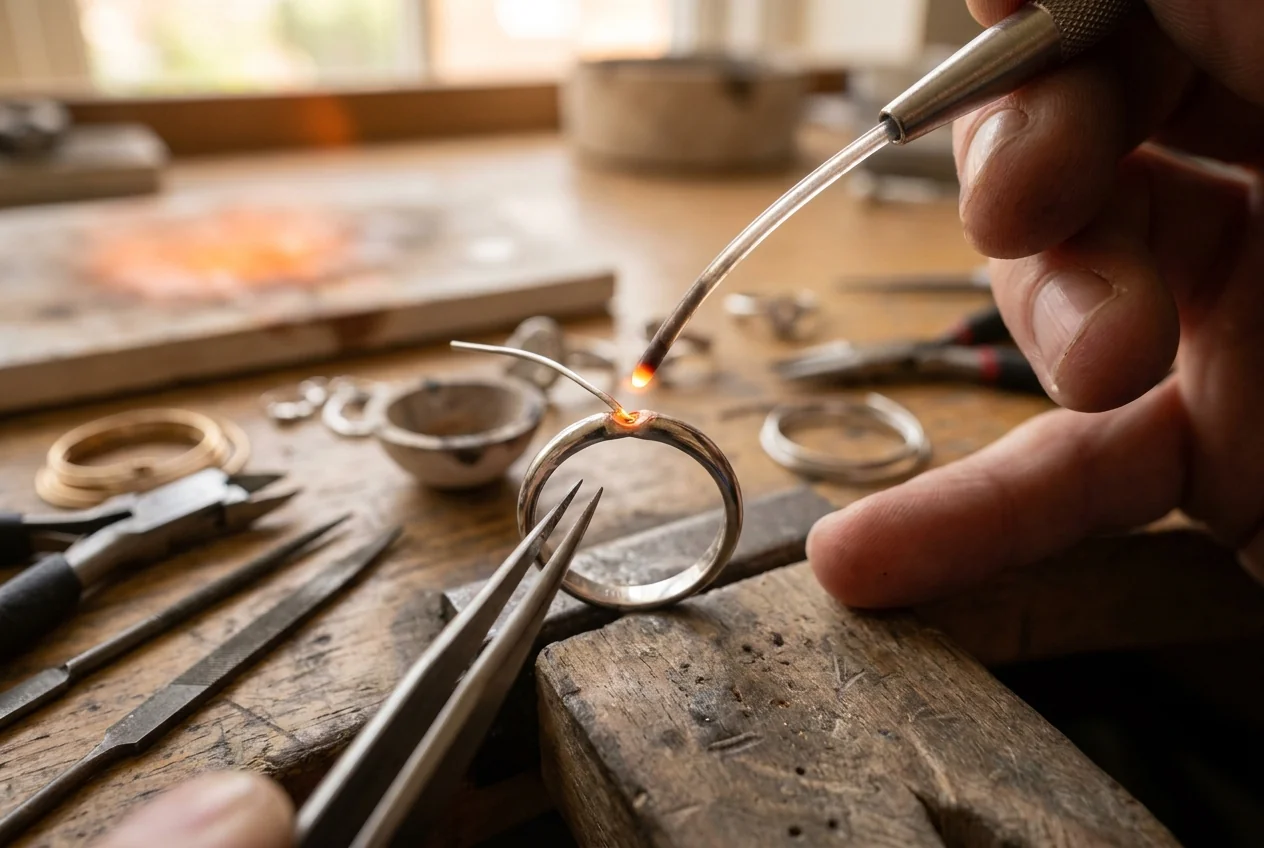 Heat held close to a platinum joint, with the metal a few millimetres away still cool