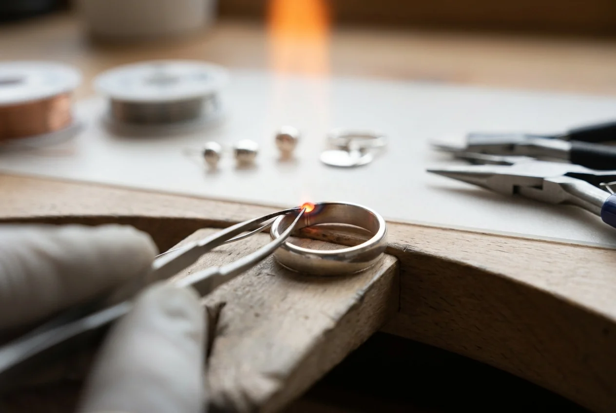 Heat running out of a silver joint into the mass of the piece as fast as it arrives
