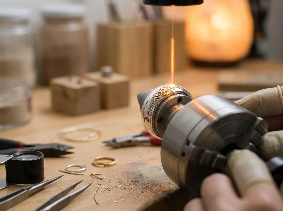 Artwork being marked on a curved surface turning on the rotary device