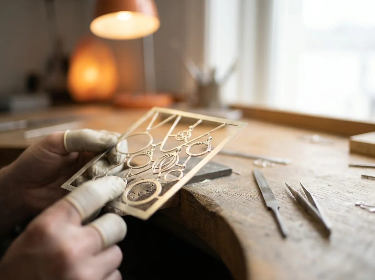 Pieces still held in the skeleton of the blank after the outline is through