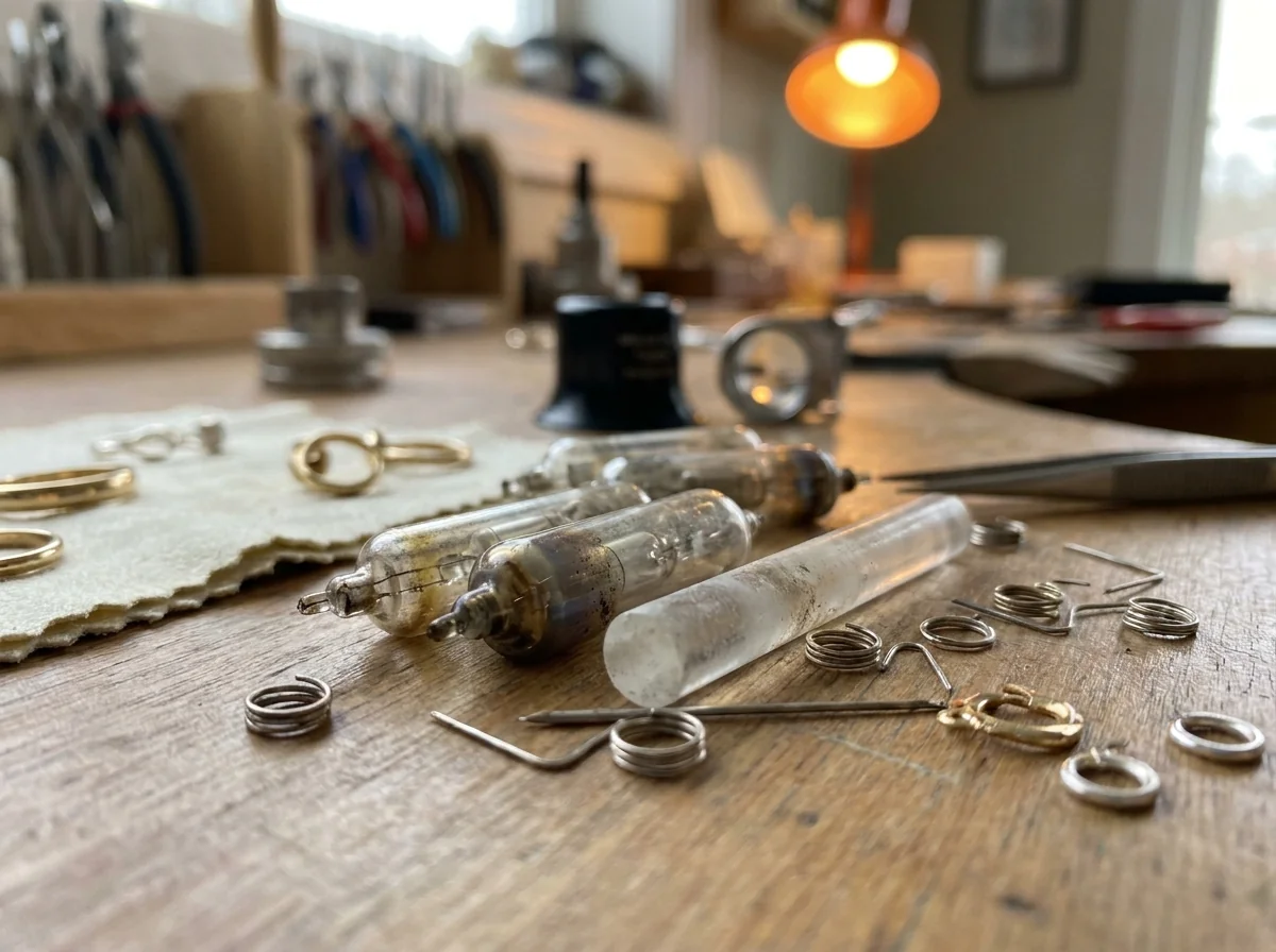 Xenon lamps and a crystal rod replaced from a lamp-pumped YAG welder