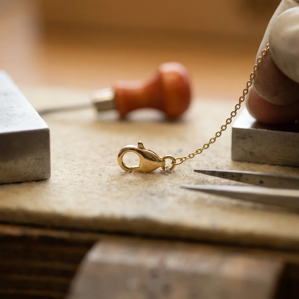 A lobster clasp welded to a fine gold chain