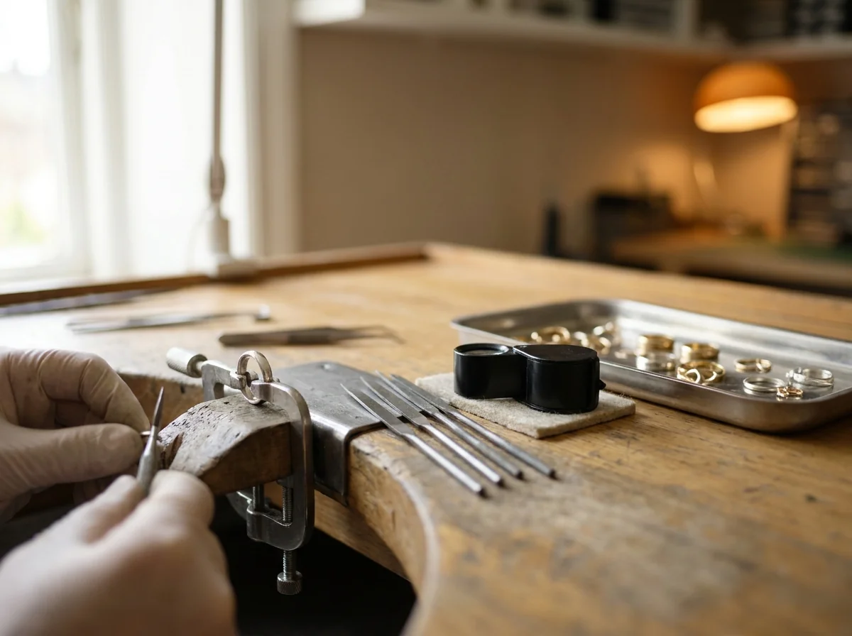 An independent jewelry repair bench