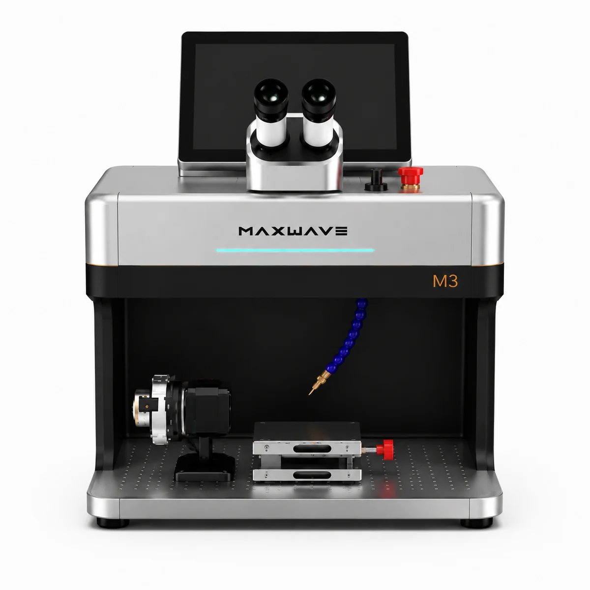 The 10X binocular microscope of an easy to use jewelry laser welder, where the first shot is read